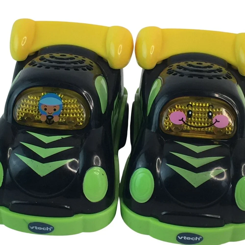 vTech Go Go Smart Wheels Green Black Race Car Lot of 2 Vehicles Tested‎